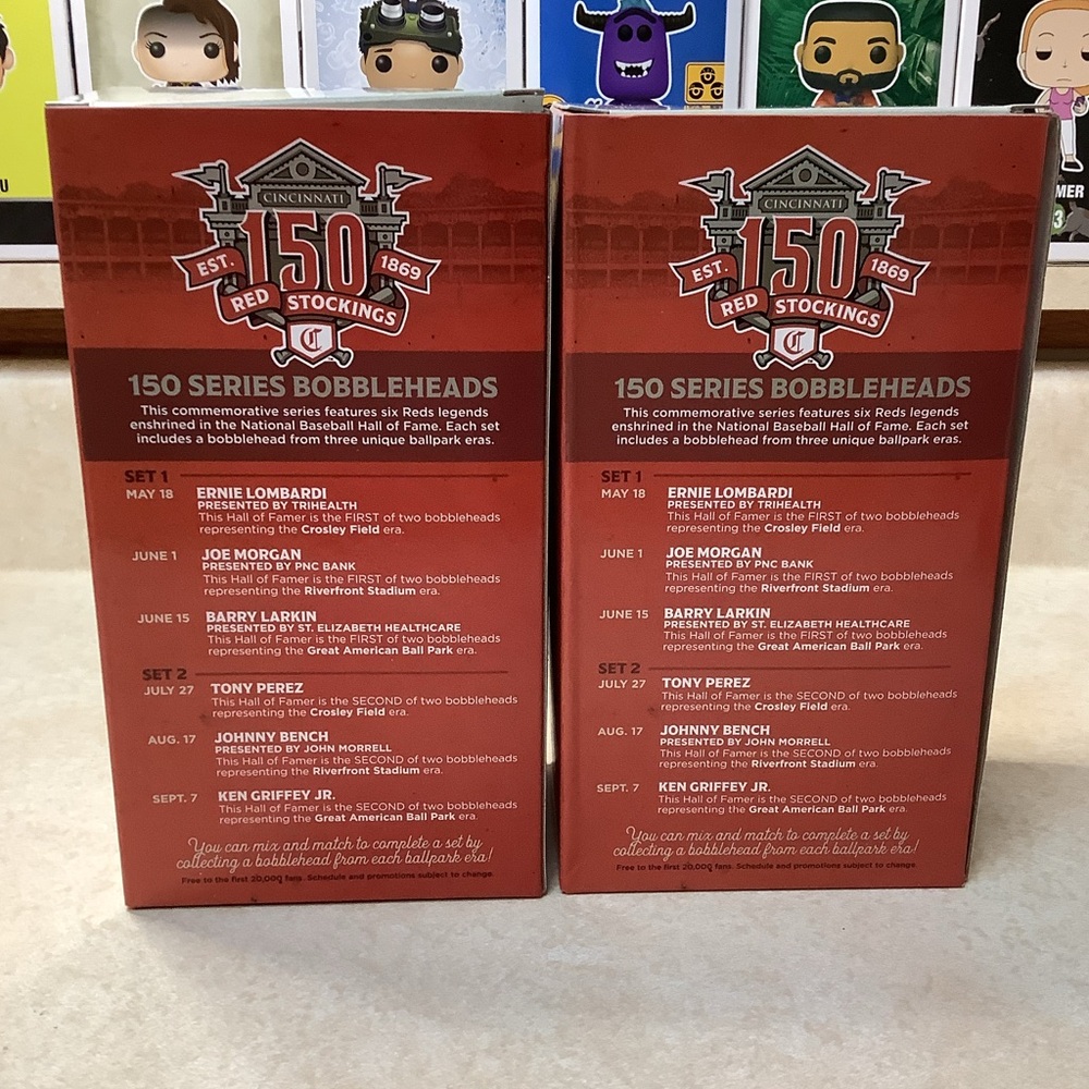 (2) Cincinnati Reds Skyline Chili 2019 Mr. Redlegs 150 Series Bobblehead RARE - Picture 3 of 6